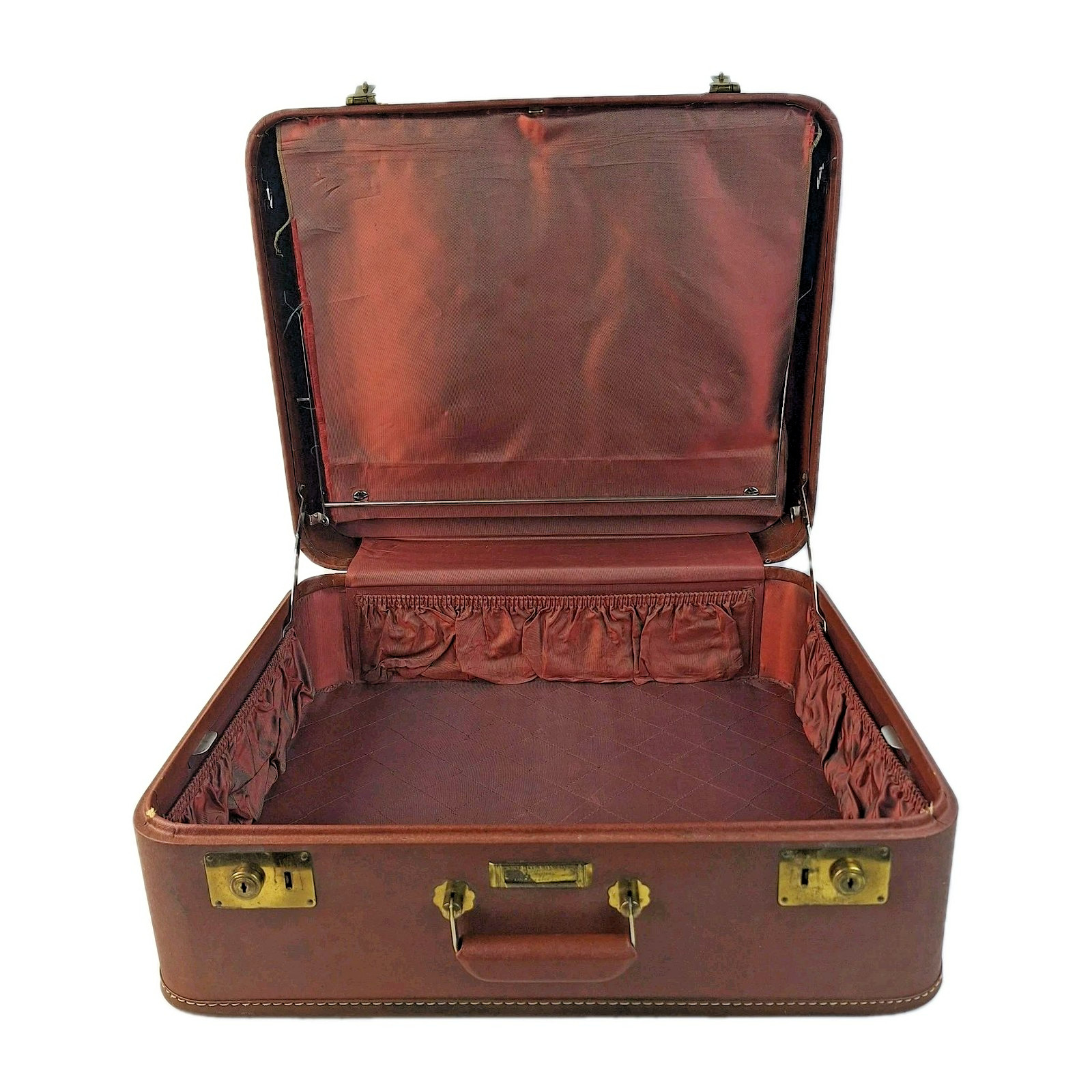 Vintage Travel Suitcase Luggage Sears Roebuck Co J.C. Higgins Mid Century