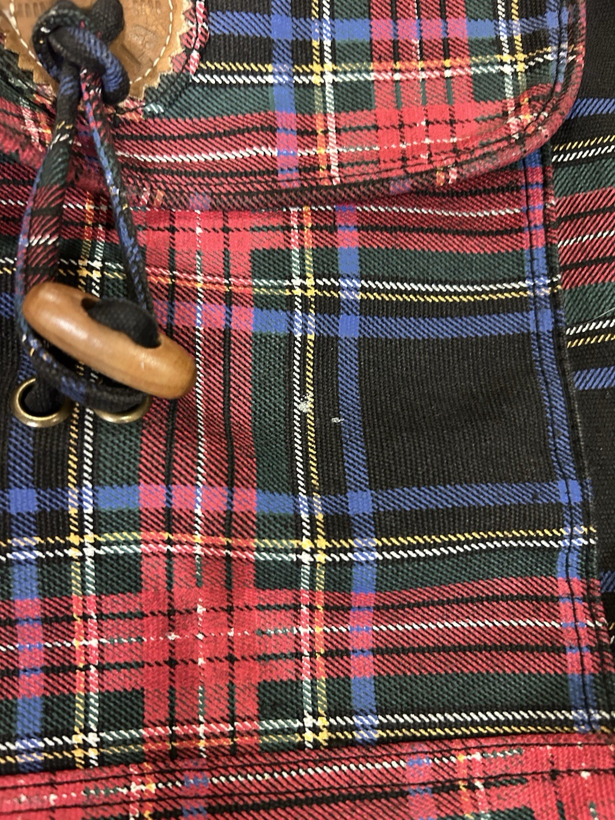 Beautiful School Girl 90s Gitano Plaid Travel Duffel Bag Weekender 12x14x8