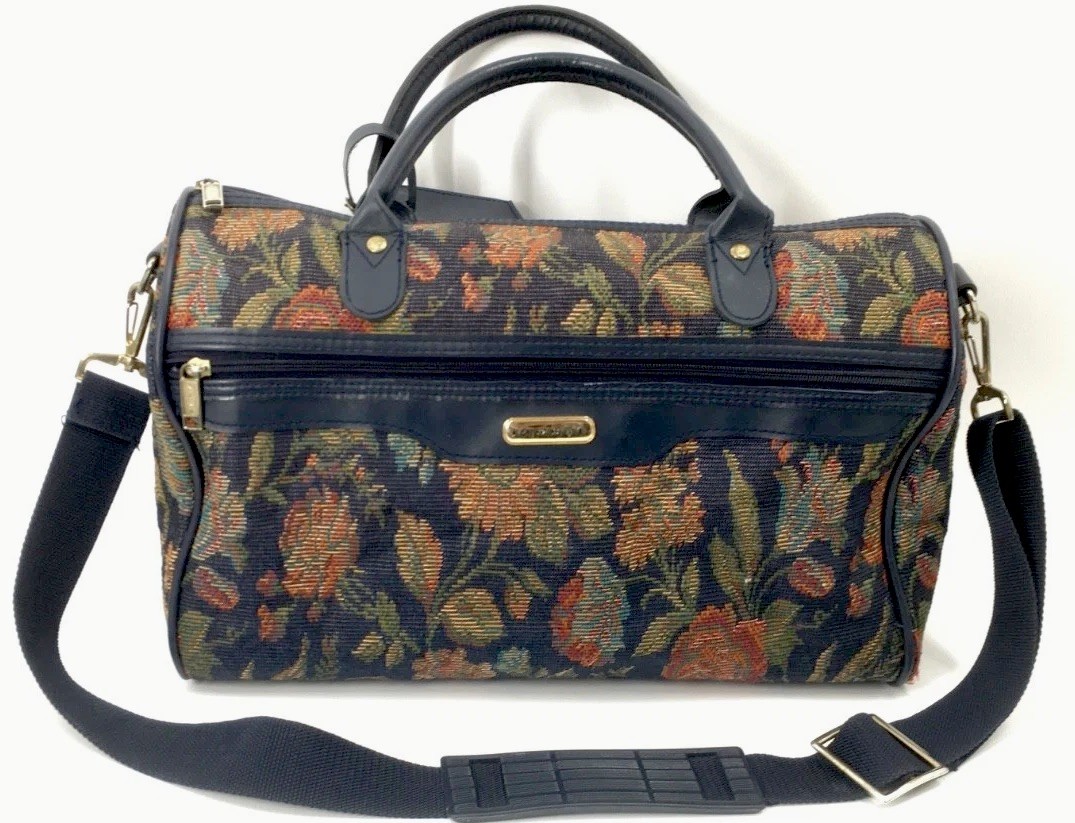 Jaguar Vintage 5-Piece Floral Canvas Luggage Set – Retro Travel Suitcases