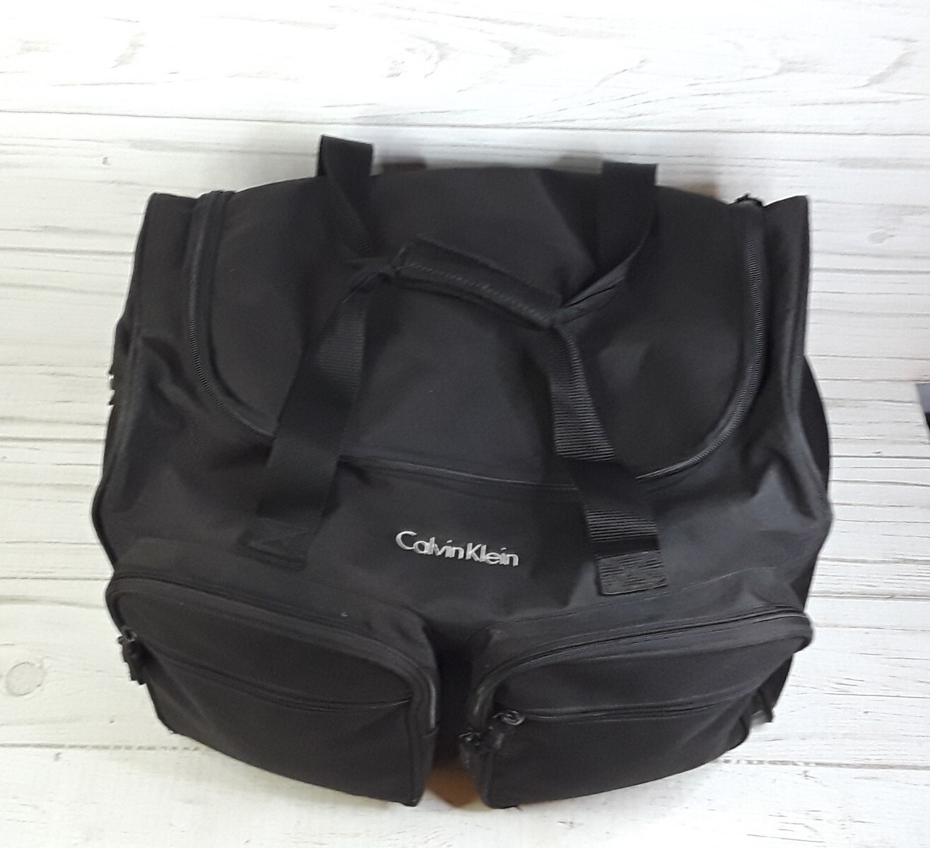 Vintage Calvin Klein Black Travel Weekend Carry on Duffle Bag Cosmetics Fragranc
