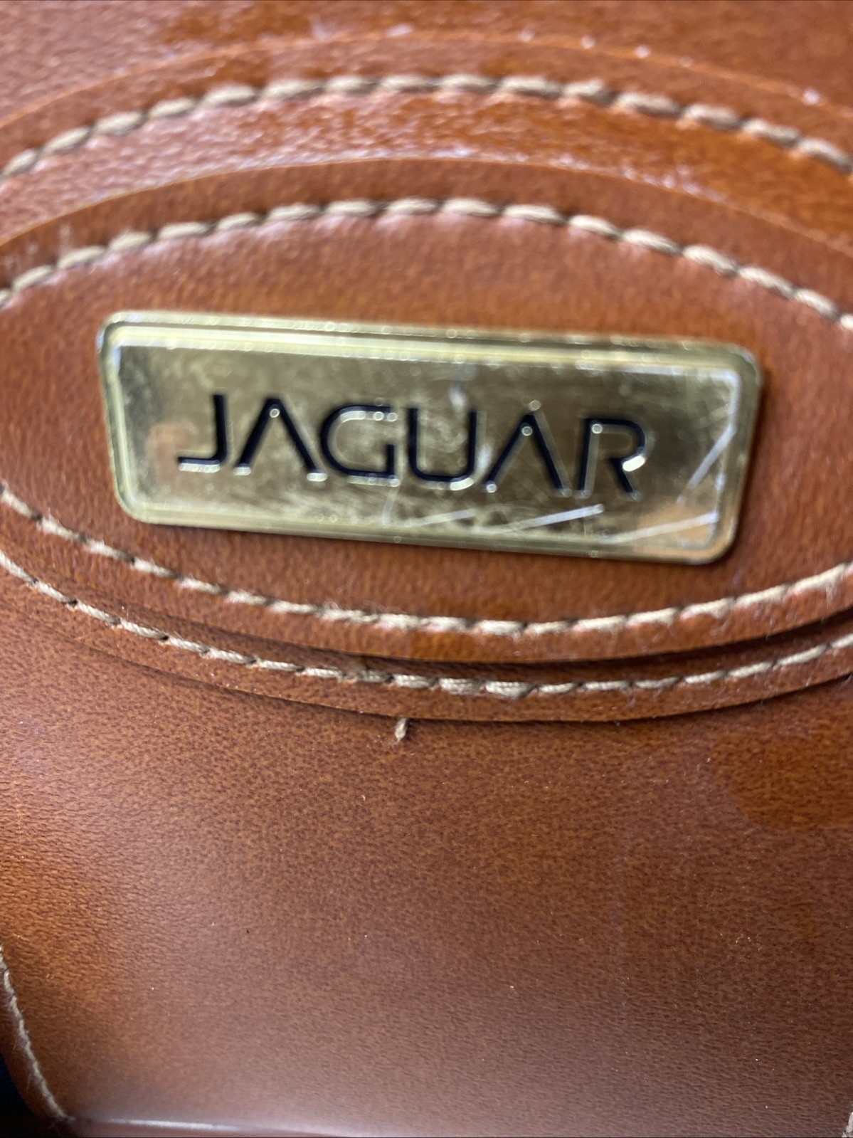 Vintage Jaguar Travel/storage Bag. Navy Blue With Leather Trim