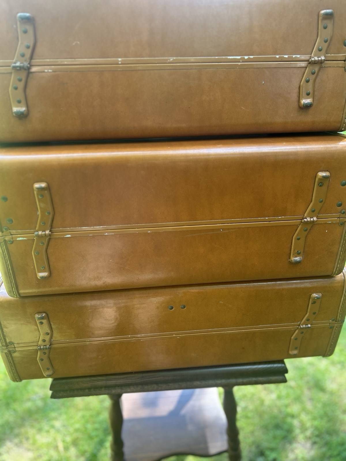 GORGEOUS VINTAGE SAMSONITE! Hardside Luggage Set-3 Camel Color By SHWAYDER BROS