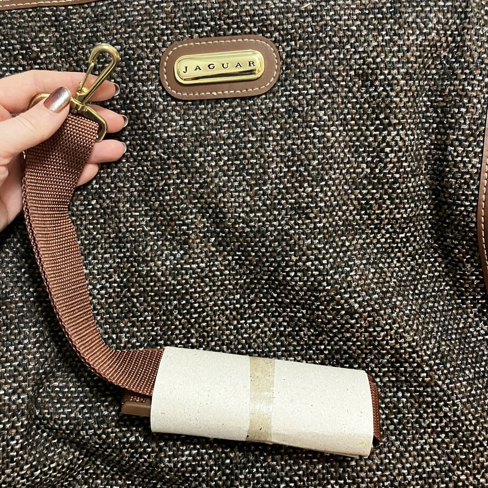 Jaguar Expandable Luggage Rolling Brown Tweed New with Tags Vintage JC Penney