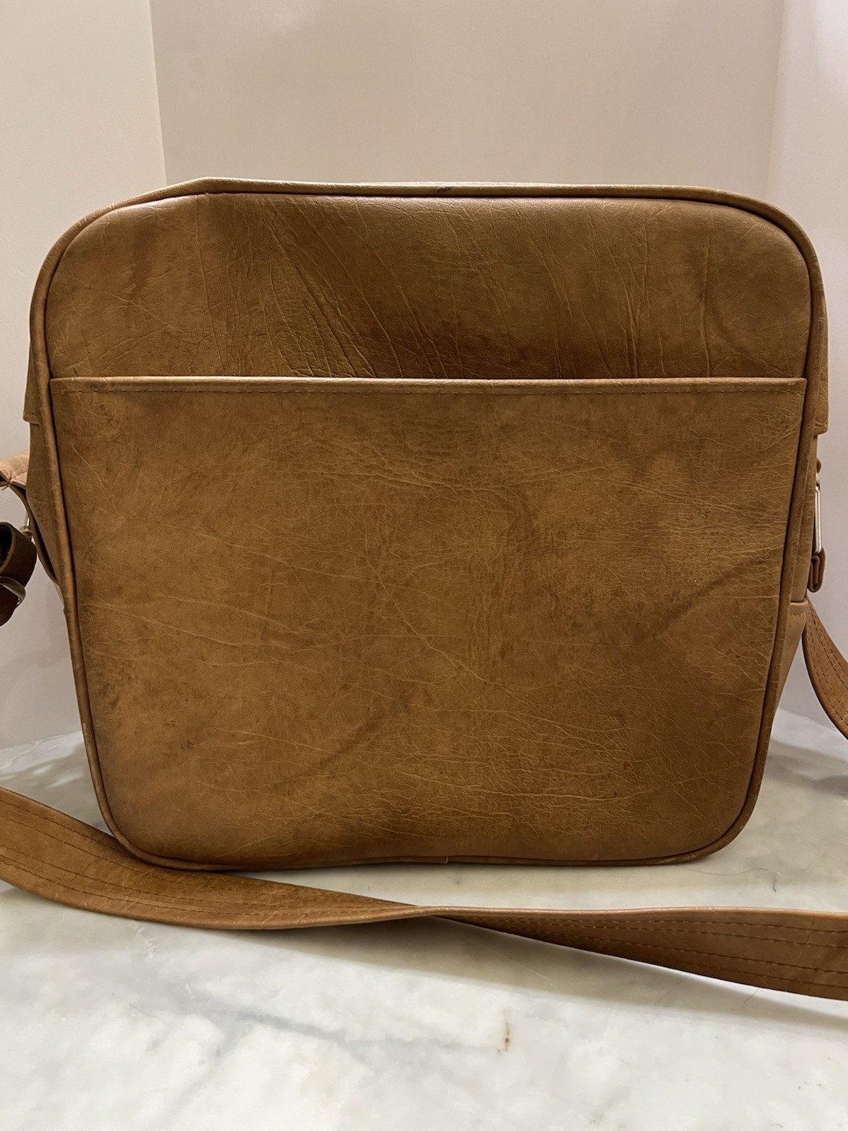 Vintage Samsonite Brown Travel Tote Carry On Shoulder Bag w/ ID Tag USA