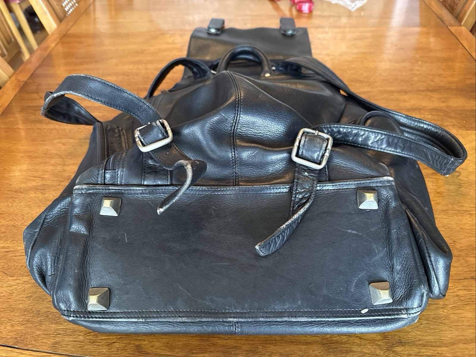 Black Leather Vintage Backpack From Wilson Leather