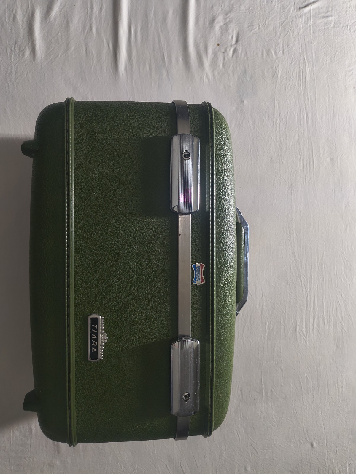 Vtg 1970s Tiara Vanity Train Case American Luggage Avocado Green