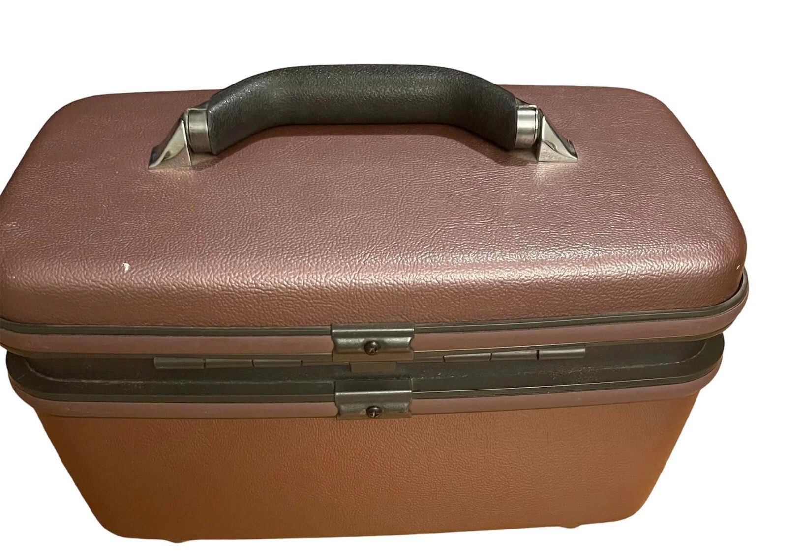 Vintage 1987 Samsonite Silhouette 4 Train Case w/Mirror & Tray Mauve Rose USA