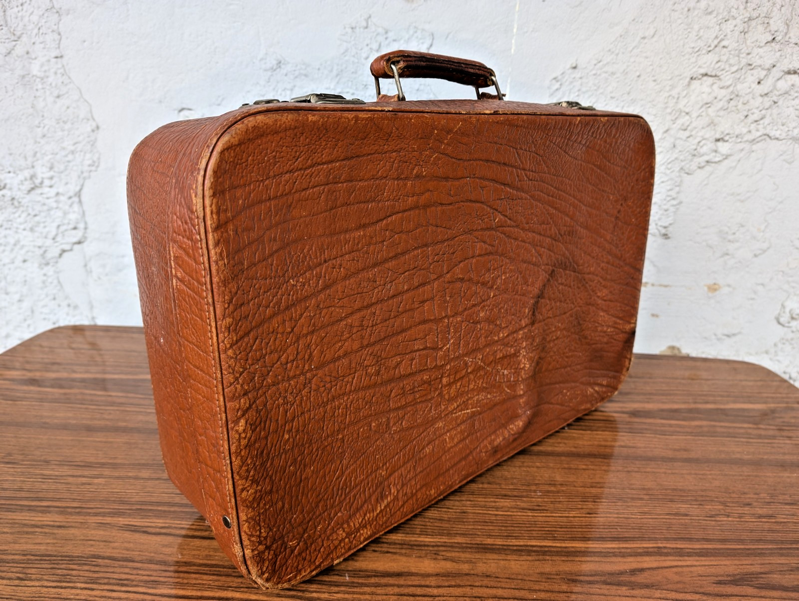 Leather Vintage Suitcase 50s Retro Weekender Mid Century 60s 16
