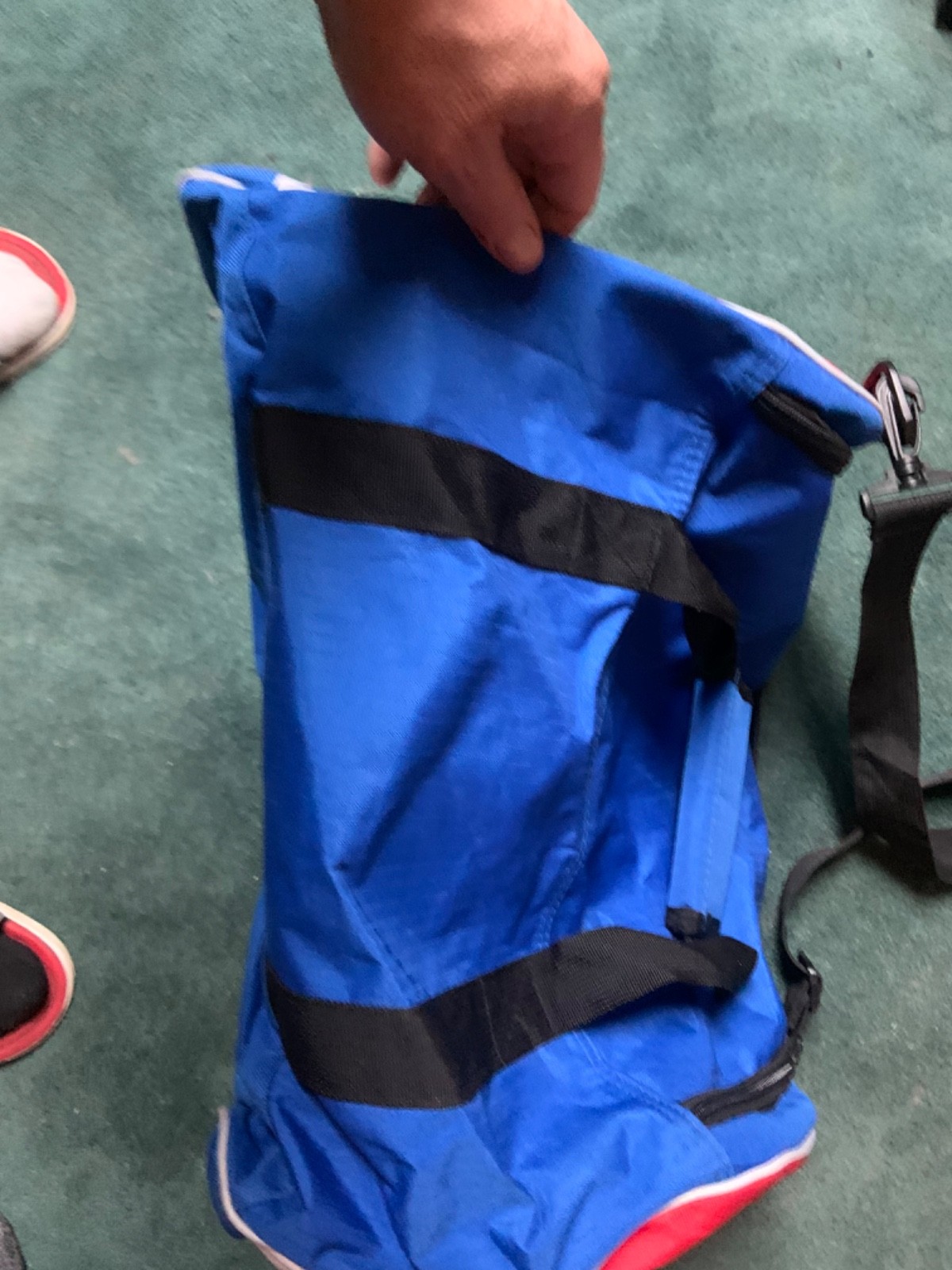 Vintage University Of Kansas Jayhawks Duffel Large Duffel Bag Blue