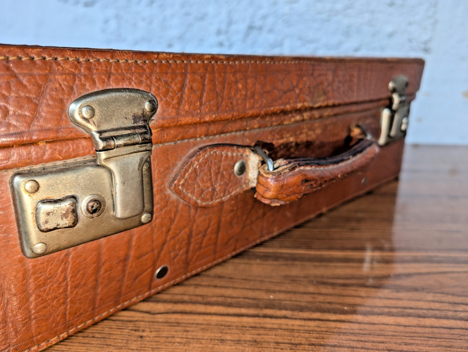 Leather Vintage Suitcase 50s Retro Weekender Mid Century 60s 16