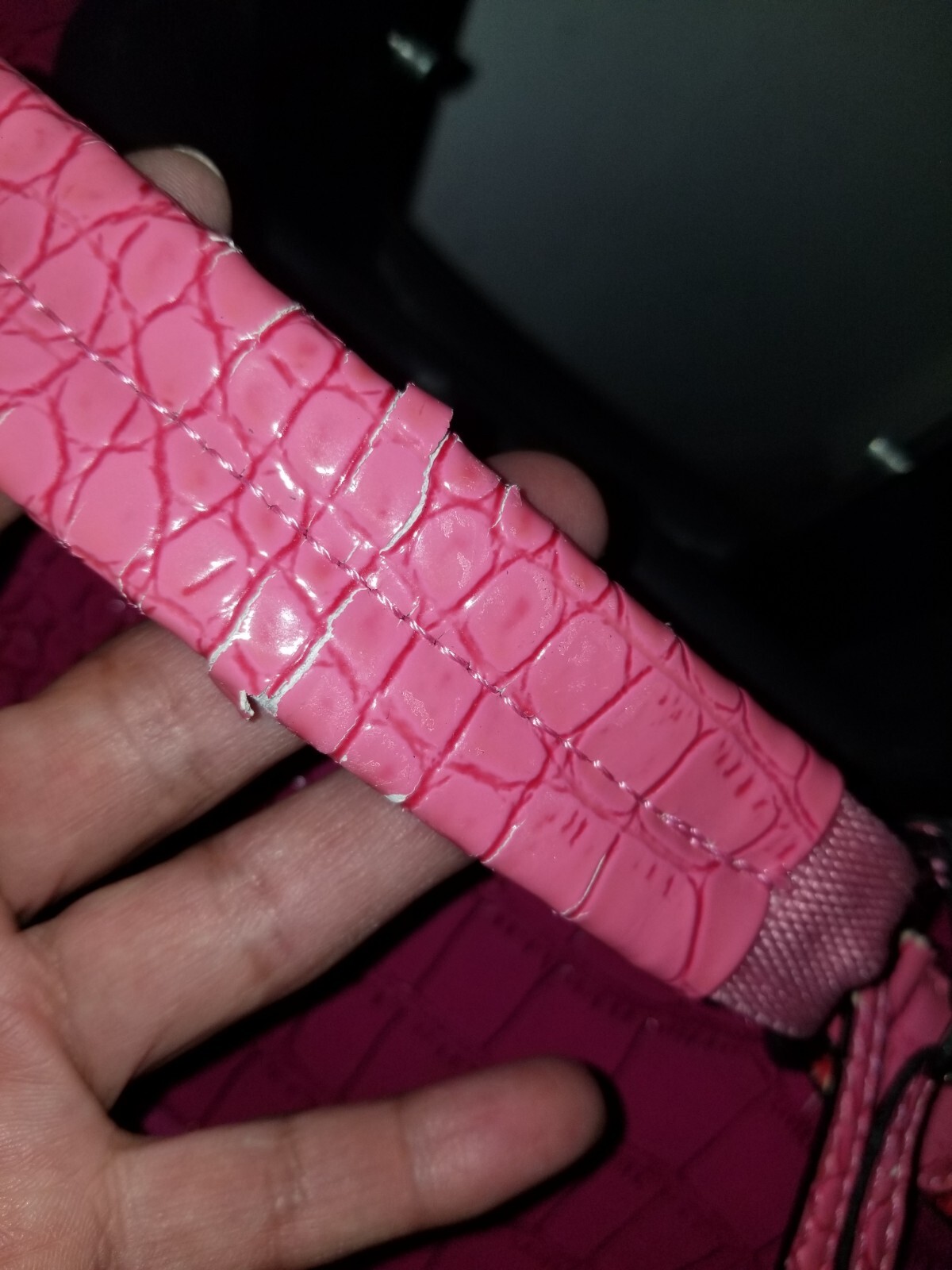 Vintage G by Guess Faux croc pink luggage carry on