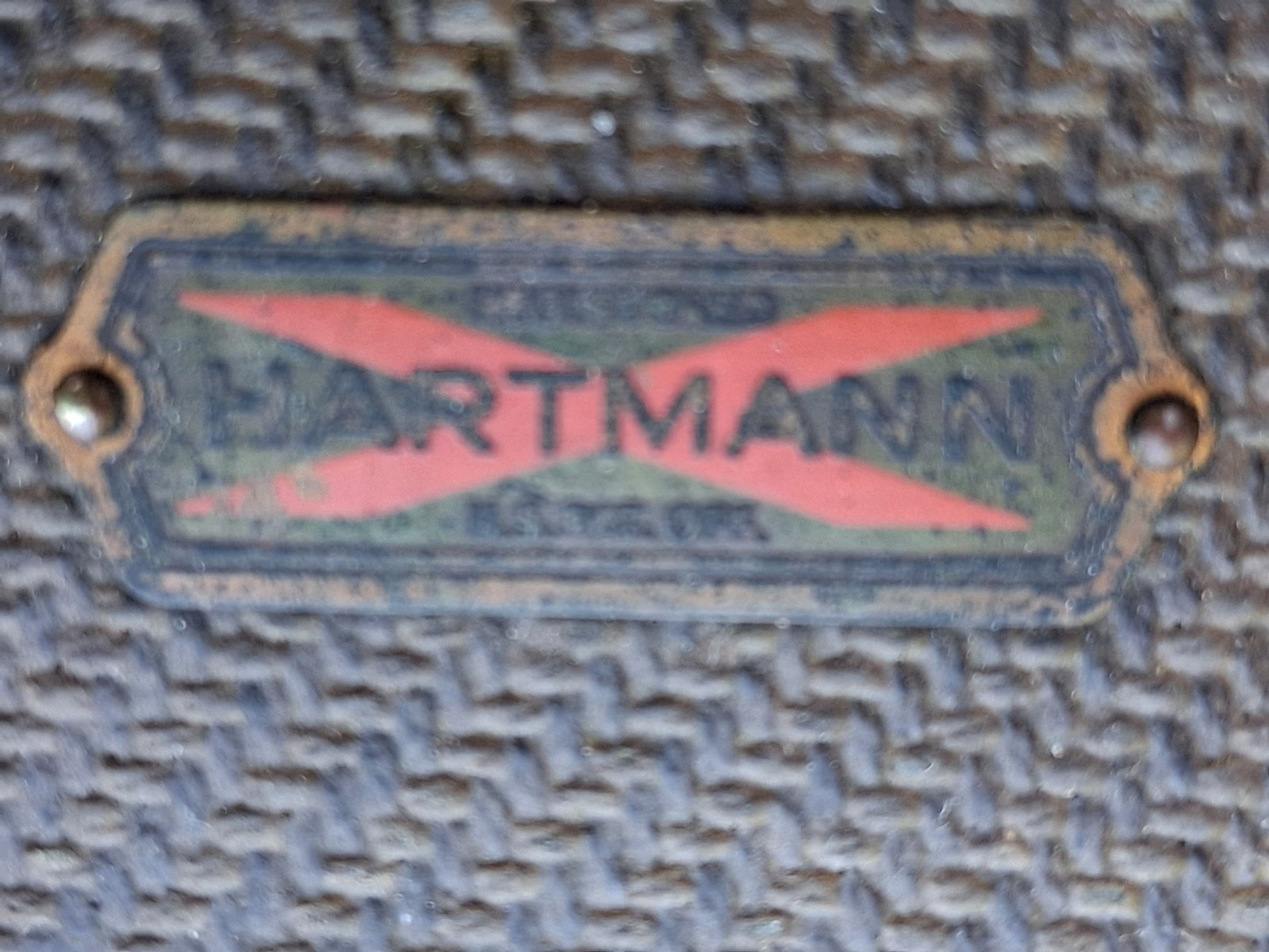 Antique Hartmann Skymate w/Leather Trim Hard Suitcase/Luggage w/Hangers RARE!
