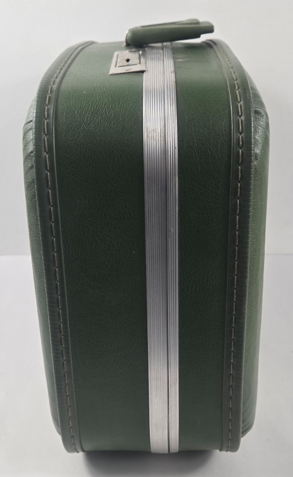 Vtg Green Hard Shell Suitcase Travel Bag 17″x12″x6″