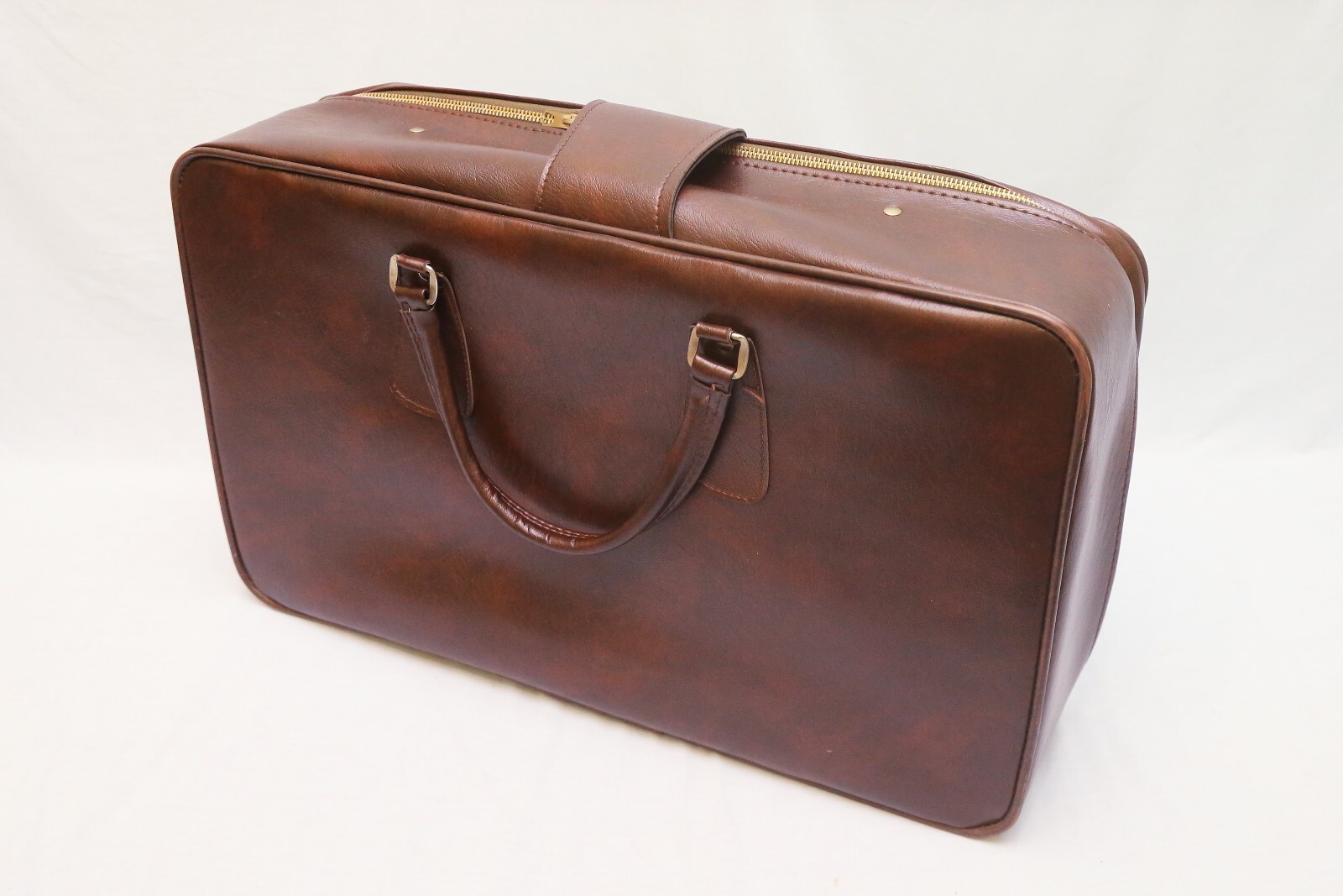 valigia cuoio pelle anni 70 grande vintage foderata viaggio marrone