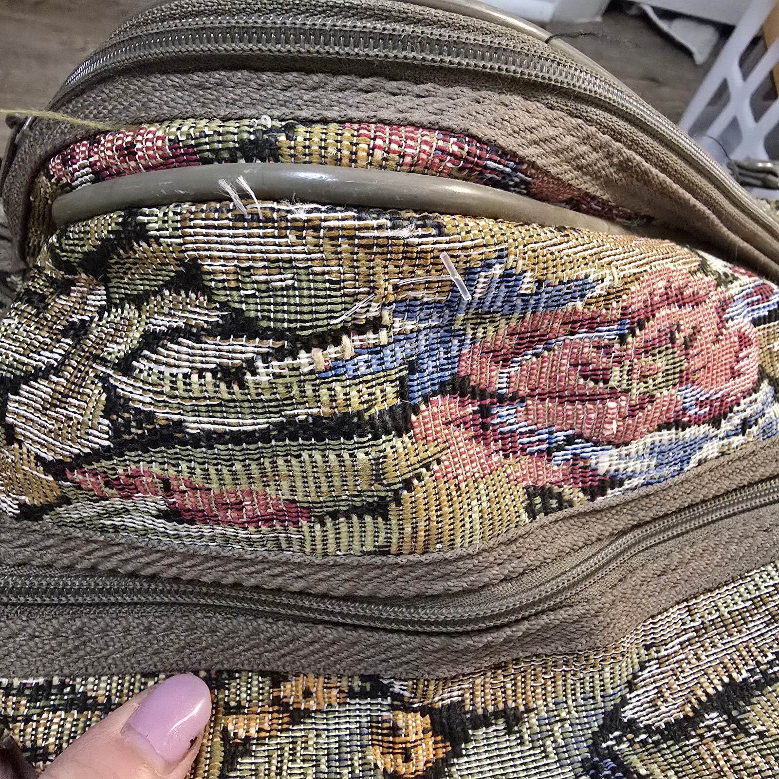 Vintage Faberge Travel Weekender Tapestry Floral Carpet Bag Suitcase