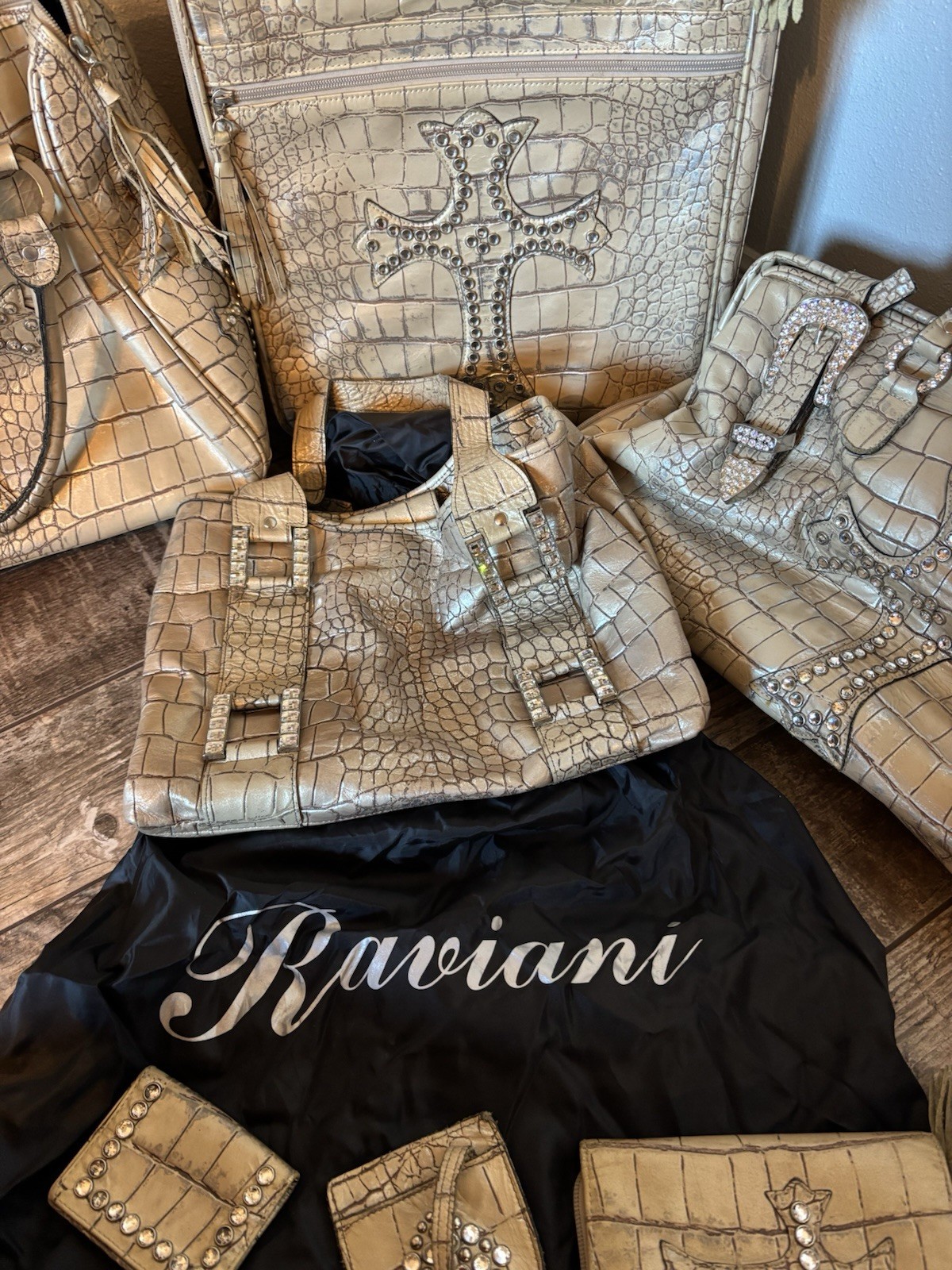 Vintage Raviani Travel SET with Cross Accent Sold Together Or Separate