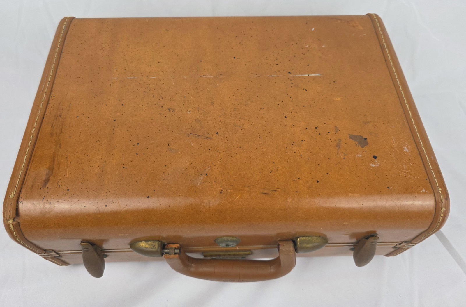 Vintage 1950s Samsonite Shwayder Bros. Brown Hard Shell Suitcase Travel Luggage