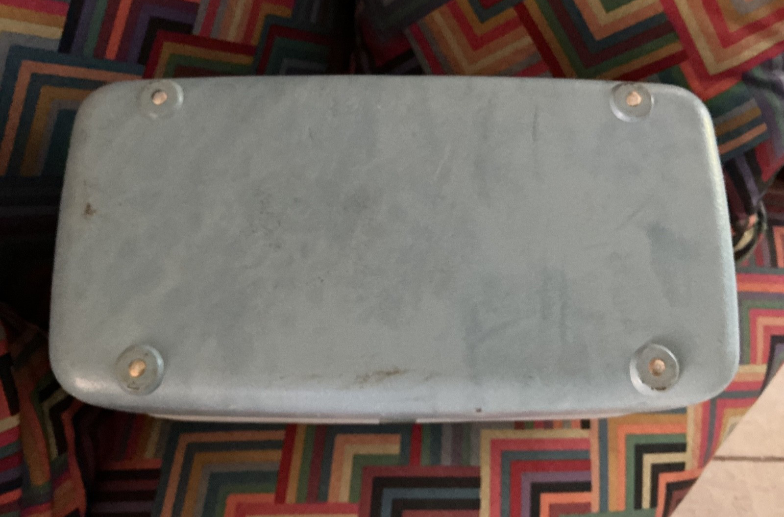 Samsonite Profile Blue Train Case With Key No Tray Vintage