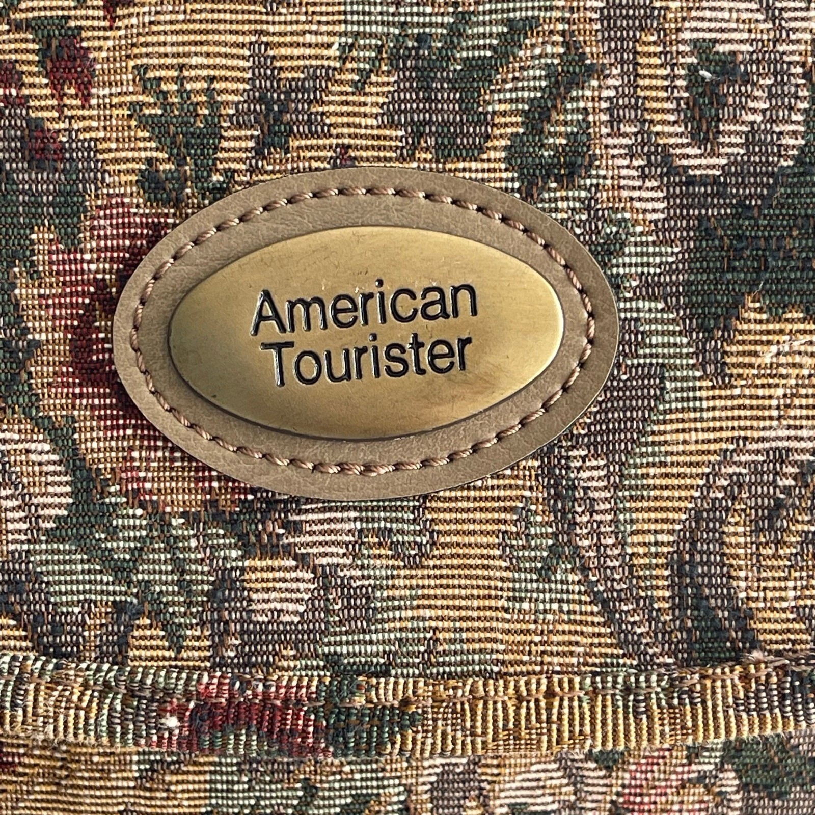 Vtg American Tourister Soft Train Case Luggage Make-up Carry-on Floral Tapestry