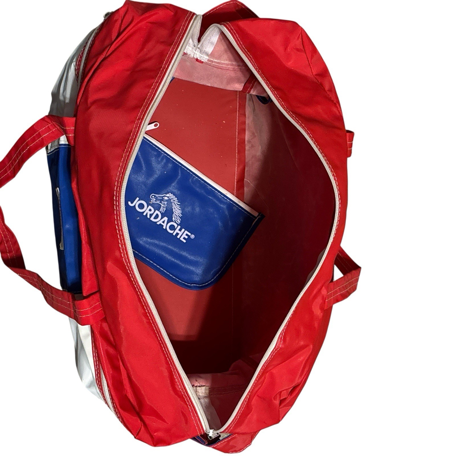 Vtg Jordache Travel Bag Red White Blue Retro New 80’s/90’s