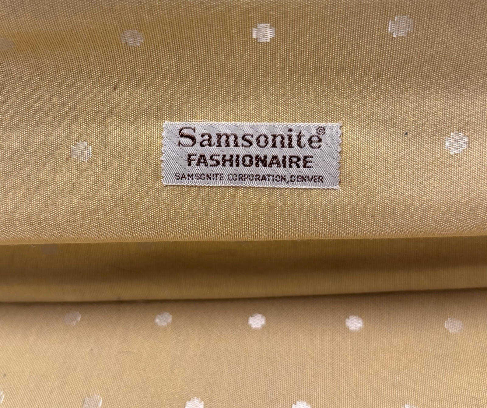 Samsonite Fashionaire Vintage Hard Suitcase Yellow Brown 1970s Locking