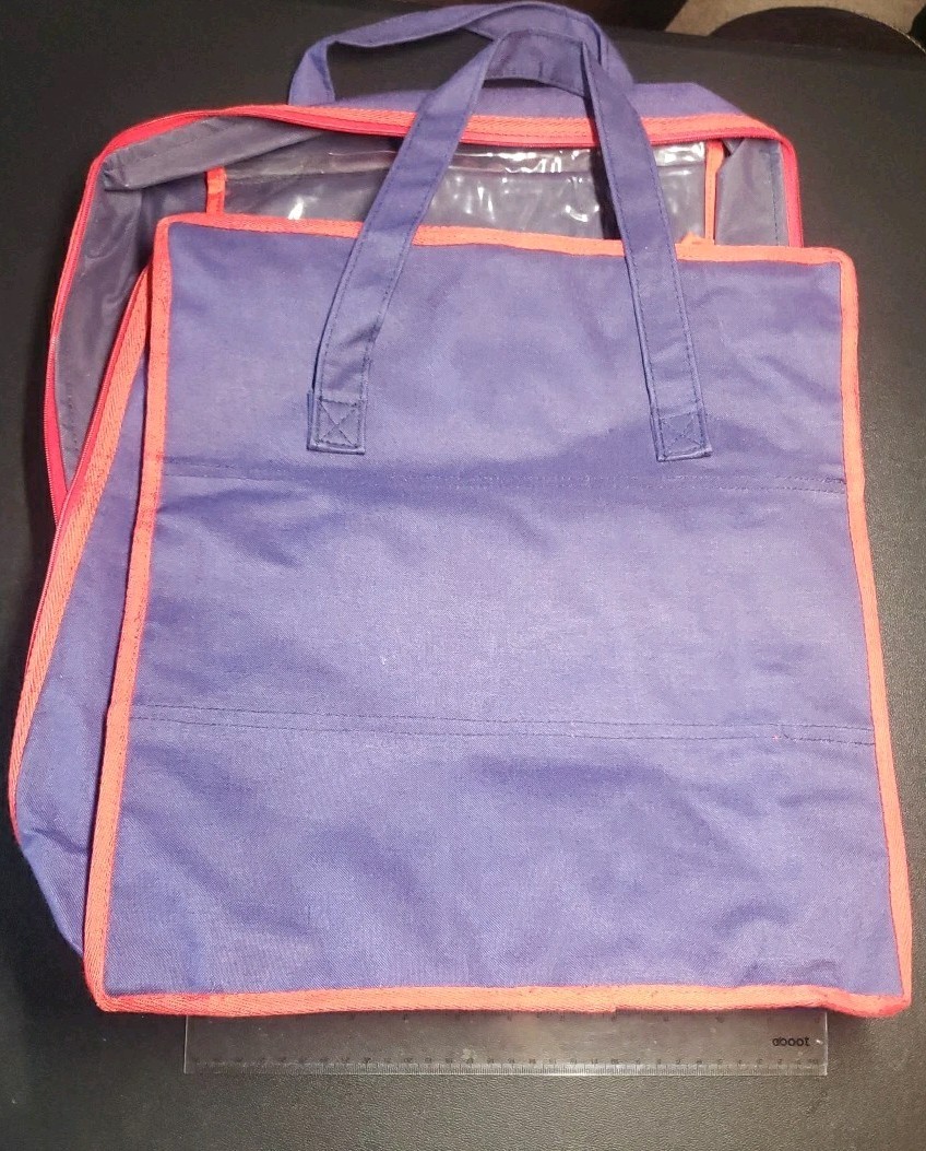 Vintage Lillian Vernon Bag Navy Tote 6 Shoe Bag Travel Zip handles Duffel Case
