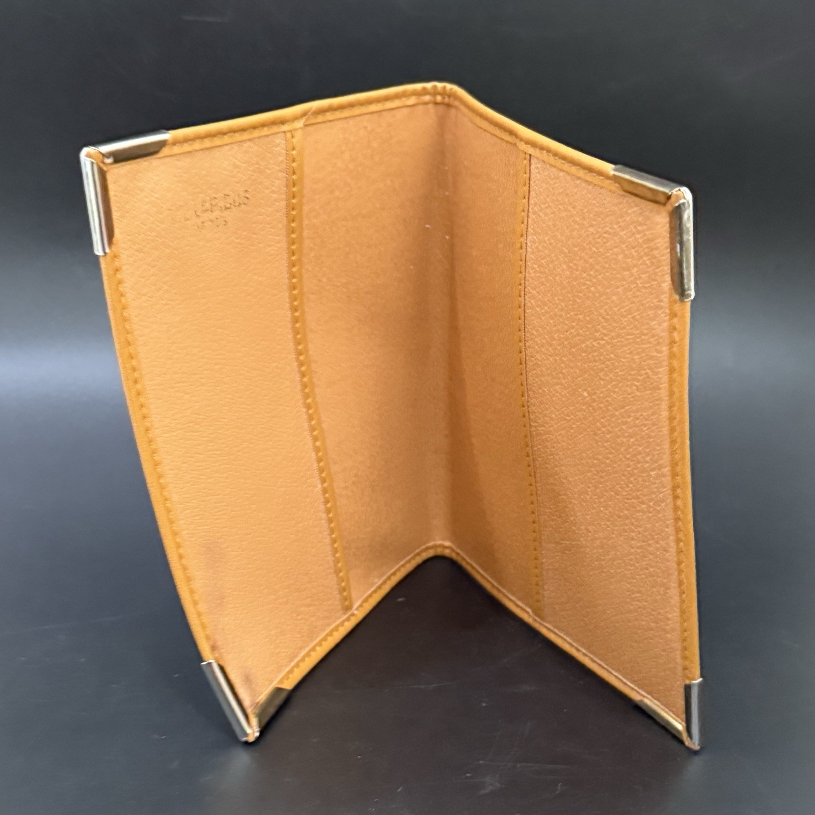 Vintage TED LAPIDUS Paris Monogram Embossed Leather Address Book Cover 5.5X 7.5