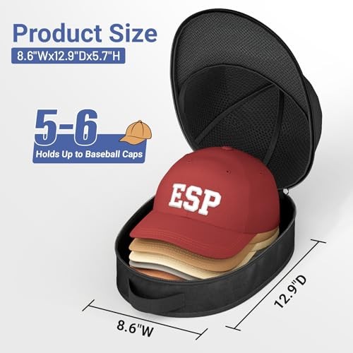 Hat Travel Case for Baseball Caps – Cap Carrier with Plastic Holder & 1