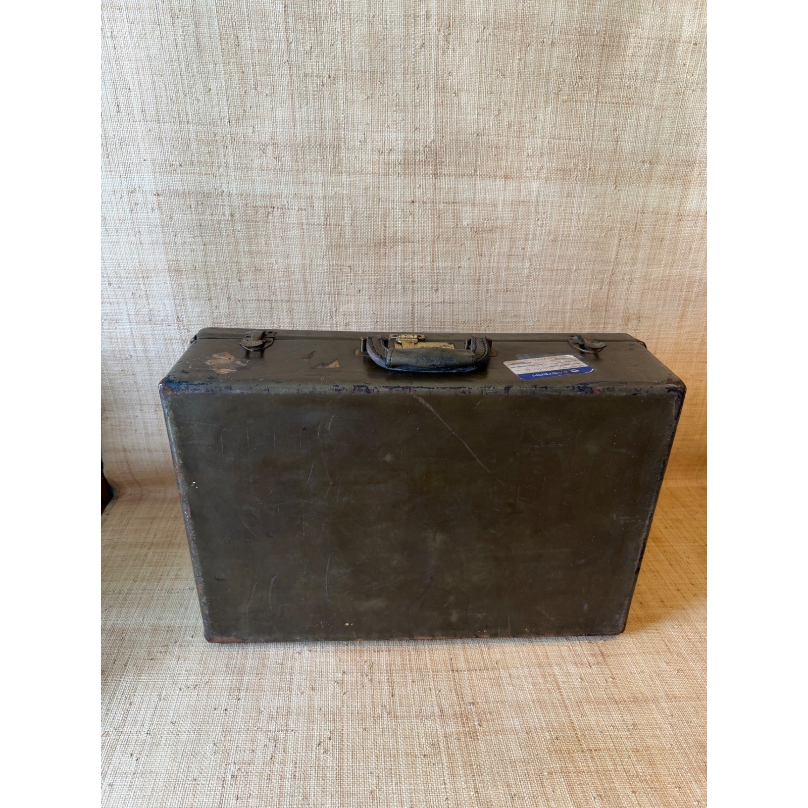 Vintage Corbin Sesamee Suitcase Olive Green Eastern Airlines Paris Prop