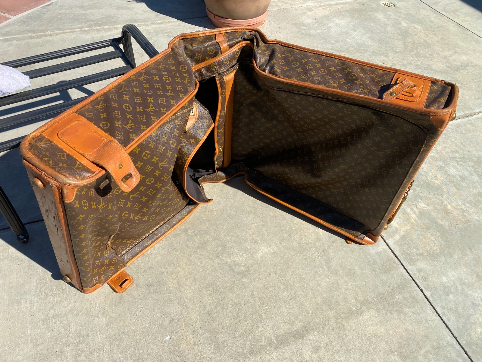 Vintage French Company Louis Vuitton Stratos 70 Monogram Suitcase Travel Bag ,