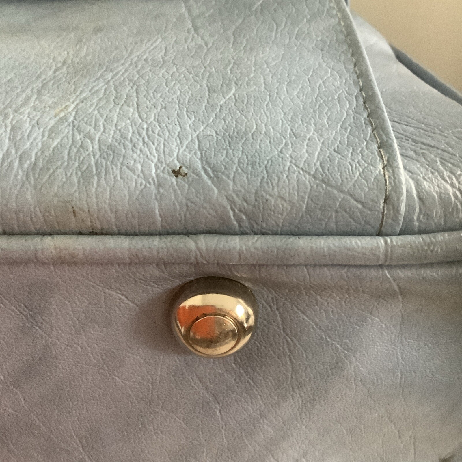 VTG Blue Vegan Leather Luggage Samsonite Cordoba Weekender Tote Shoulder Bag