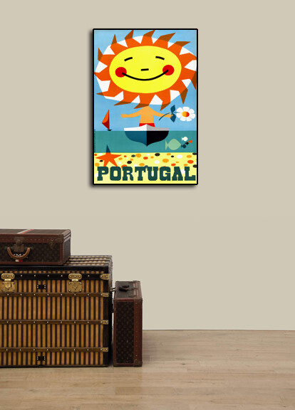 Portugal 1950s Classic Vintage Style Vacation Travel Poster – 16×24