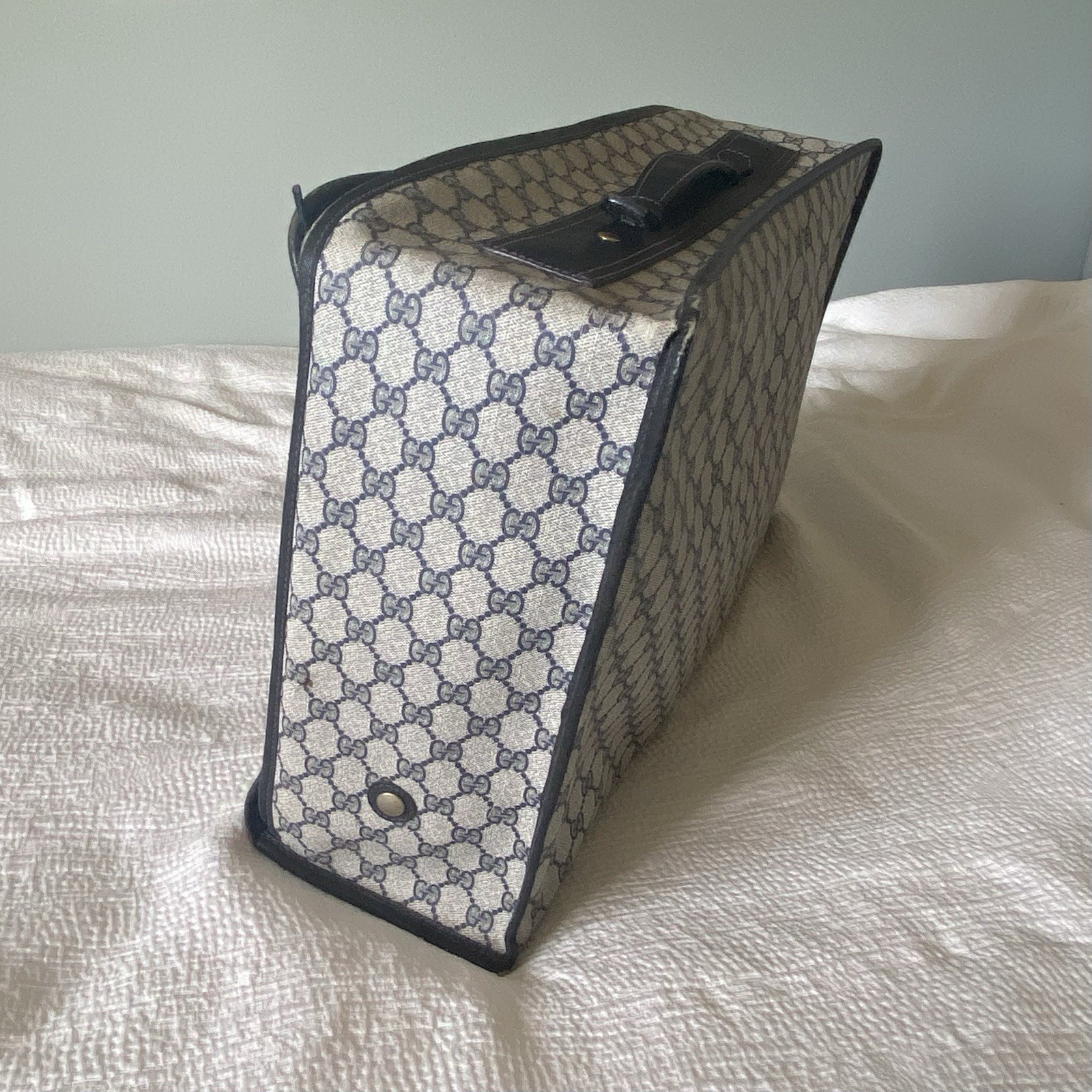 Vintage Gucci Suitcase Luggage With Leather Details