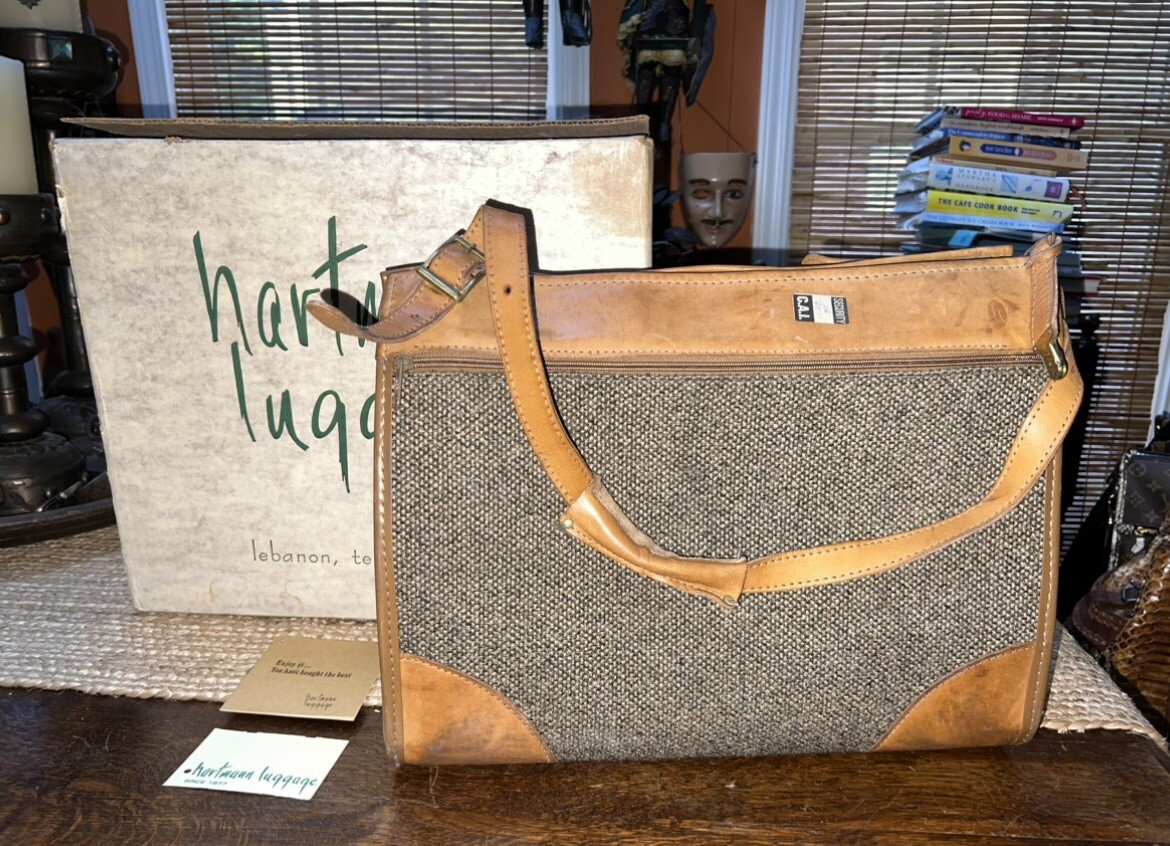 HARTMANN TWEED Carry On Messenger Shoulder Bag Suitcase Luggage, 17”x13”x8”