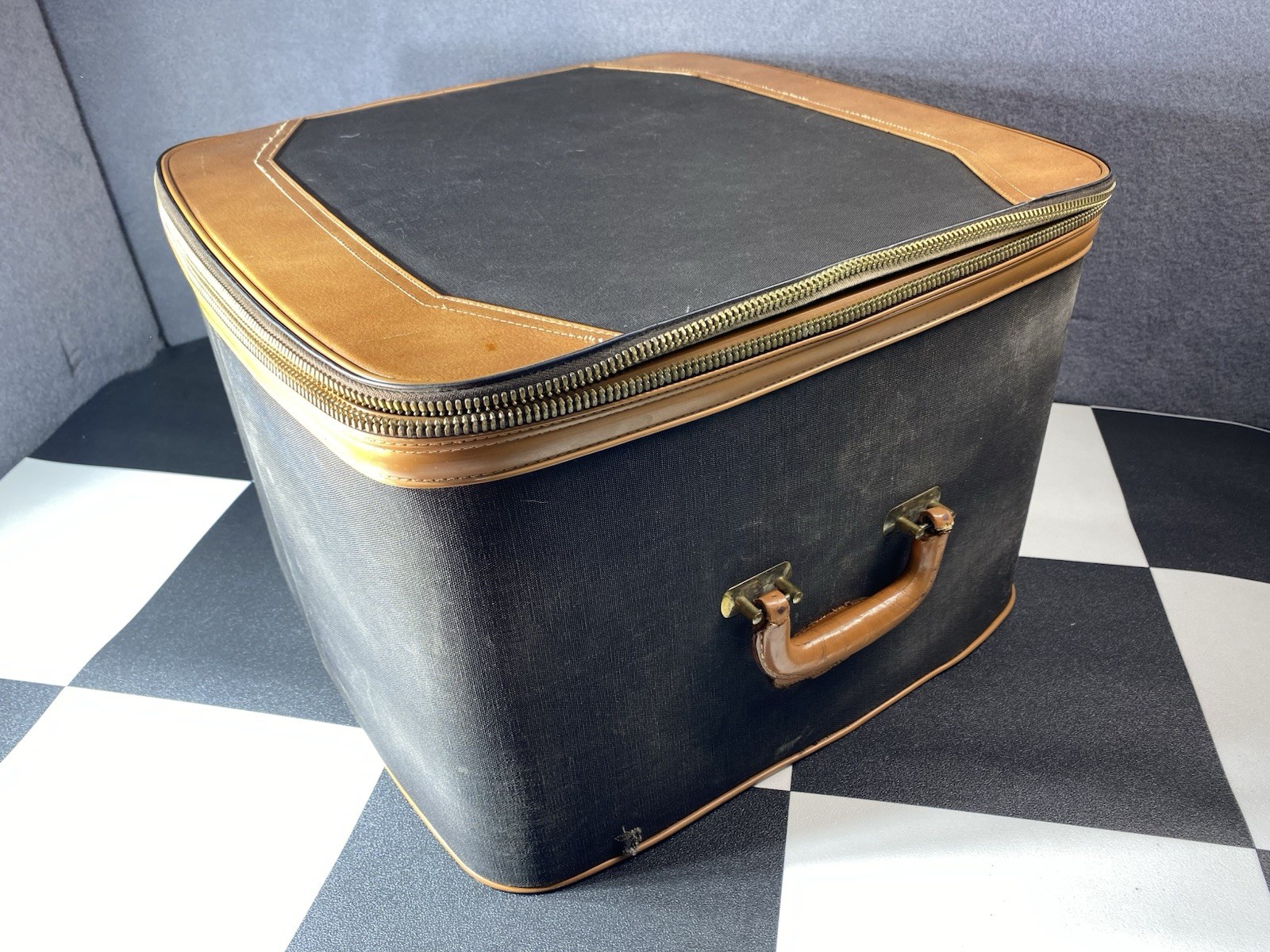 Its a Lark Leather Antique Suitcase Rare Travel Luggage