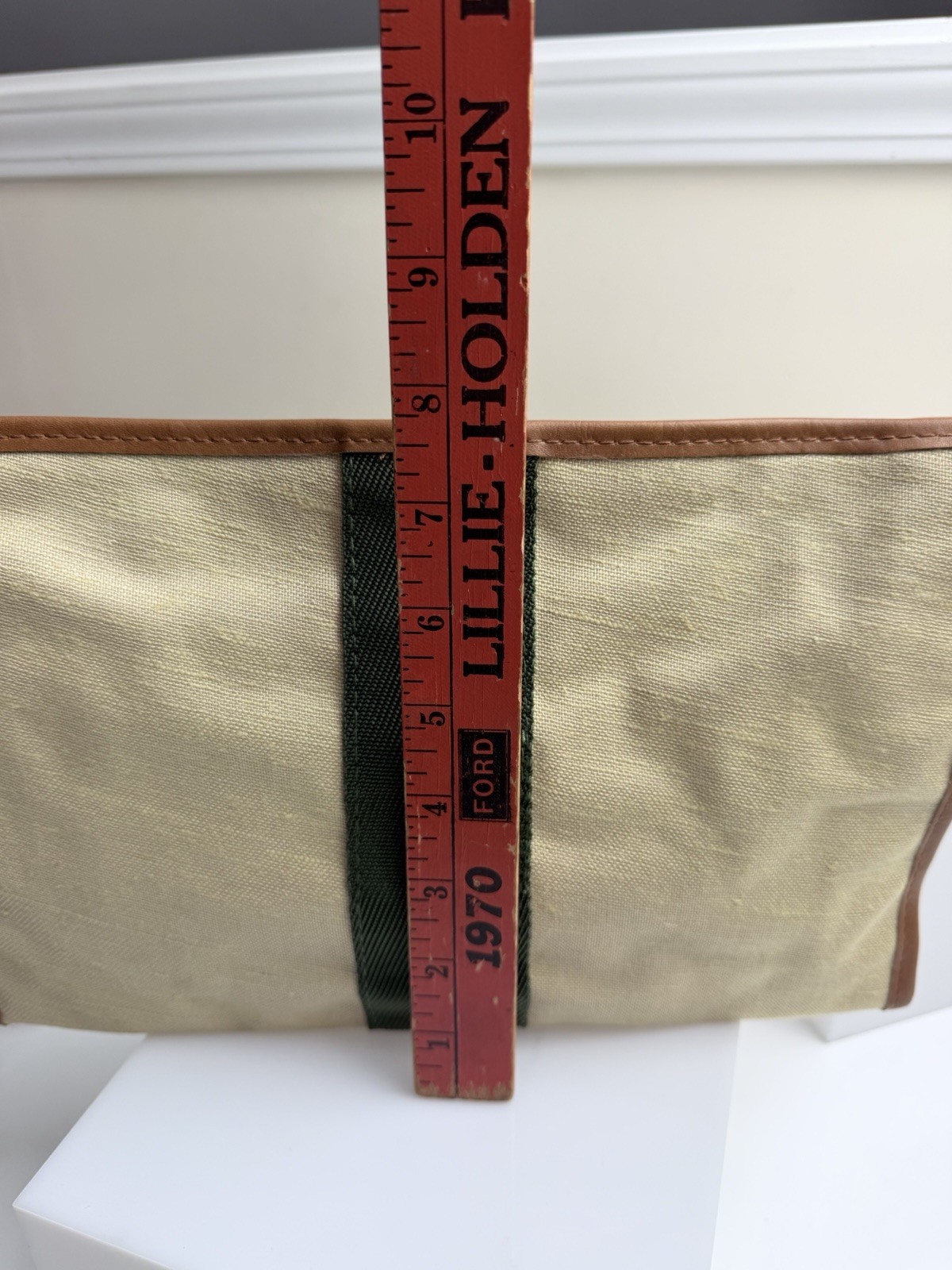 Vintage Mr. Roberts Toiletry Luggage Travel Bag Beige Red Stripe NWT