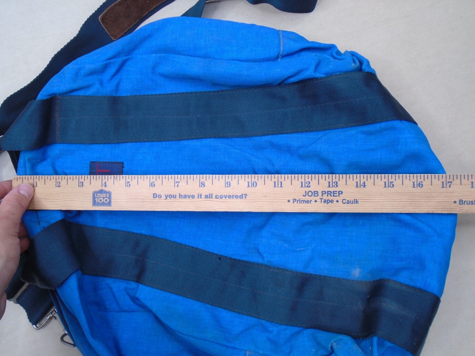 VINTAGE DOLT CALIFORNIA LARGE TRAVEL BAG BLUE RED SIDE POCKET CANVAS RARE