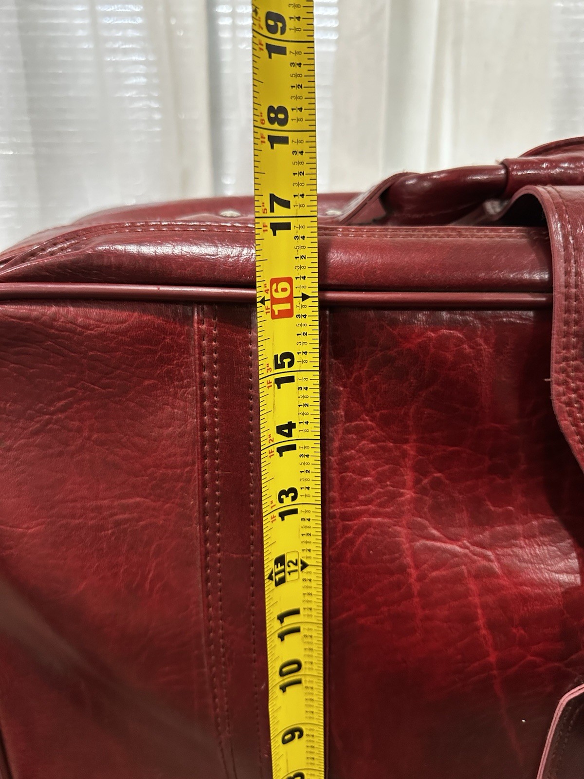 Vintage “World Traveler” faux leather luggage set 3 piece, Stackable