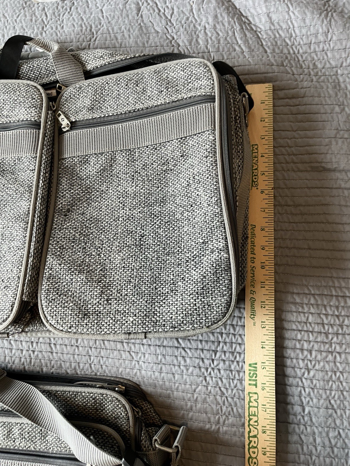Set Of 2 VTG Samsonite Profile Tweed Messenger Shoulder Bag Gray 1987