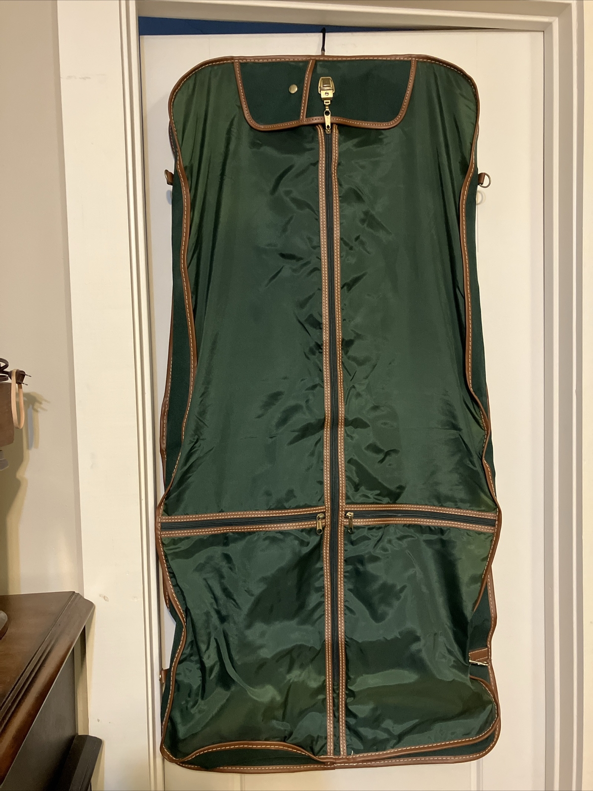 Vintage Holiday Brand Suit/ Garment Bag Pockets Strap Door Hanging