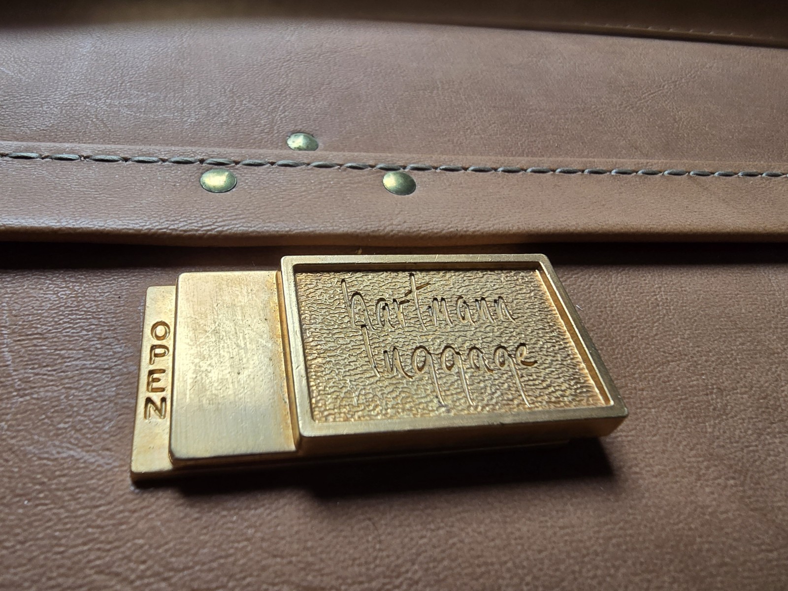 Vintage Mid-Century Modern Belting Harttman Luggage Suitcase