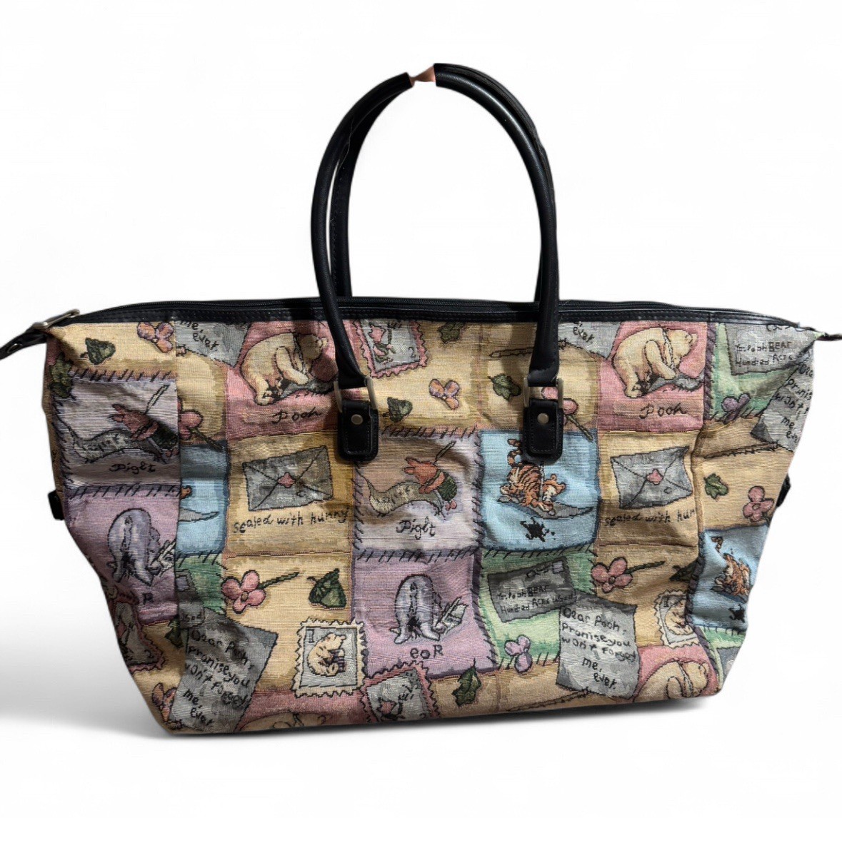 XXL Vintage Disney Winnie The Pooh Tapestry Needlepoint Large Travel Bag Weekend