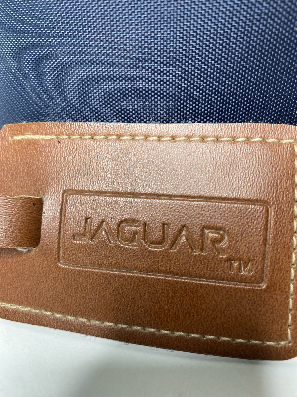 Vintage Jaguar Travel/storage Bag. Navy Blue With Leather Trim