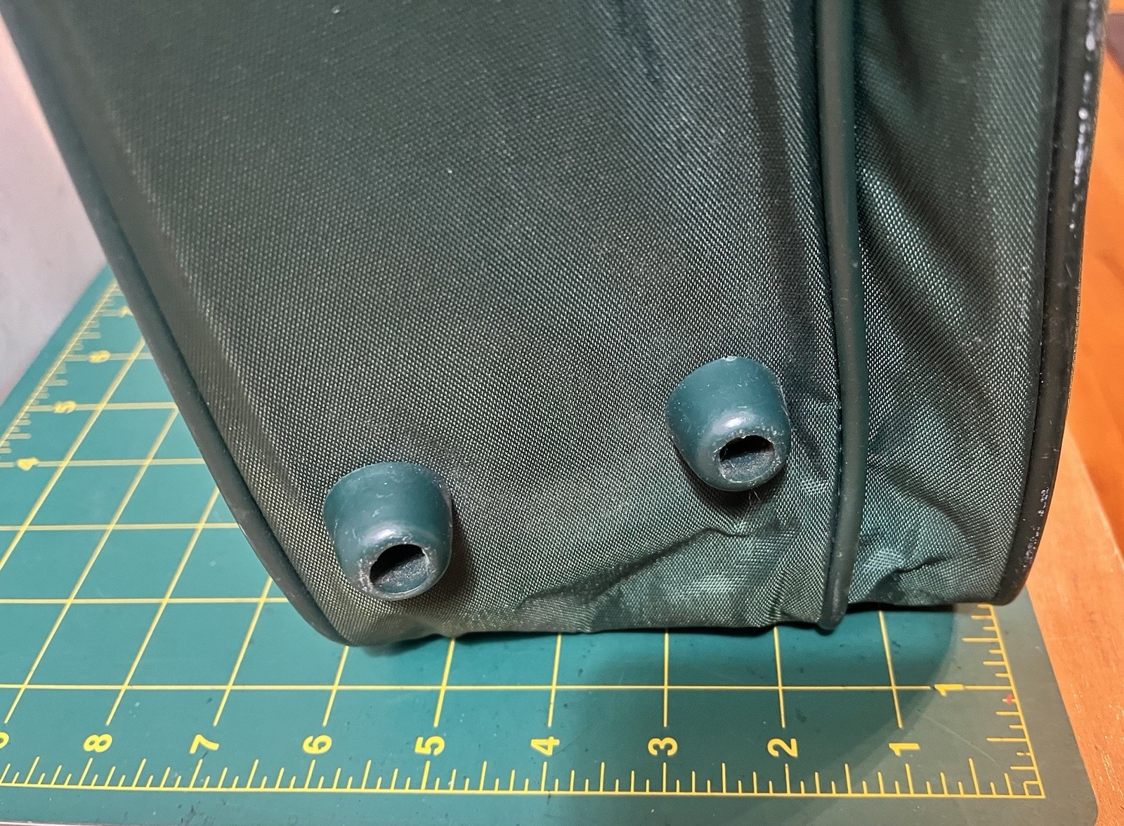 Vtg JAGUAR Weekender Dark Green Canvas Duffle Travel Tote Bag Metal Zippers EC