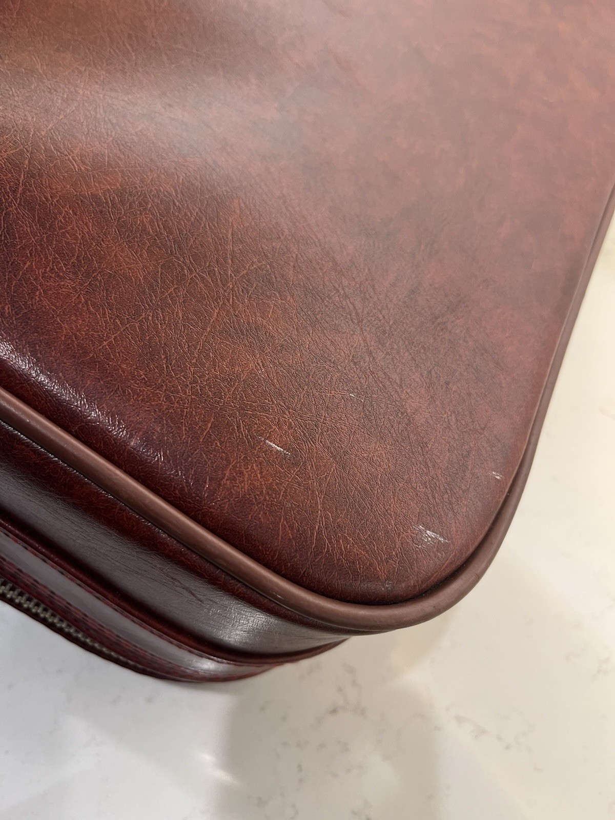 1970s YKK Soft Red Leather Handheld Suitcase – MSRP $300 – Read Description