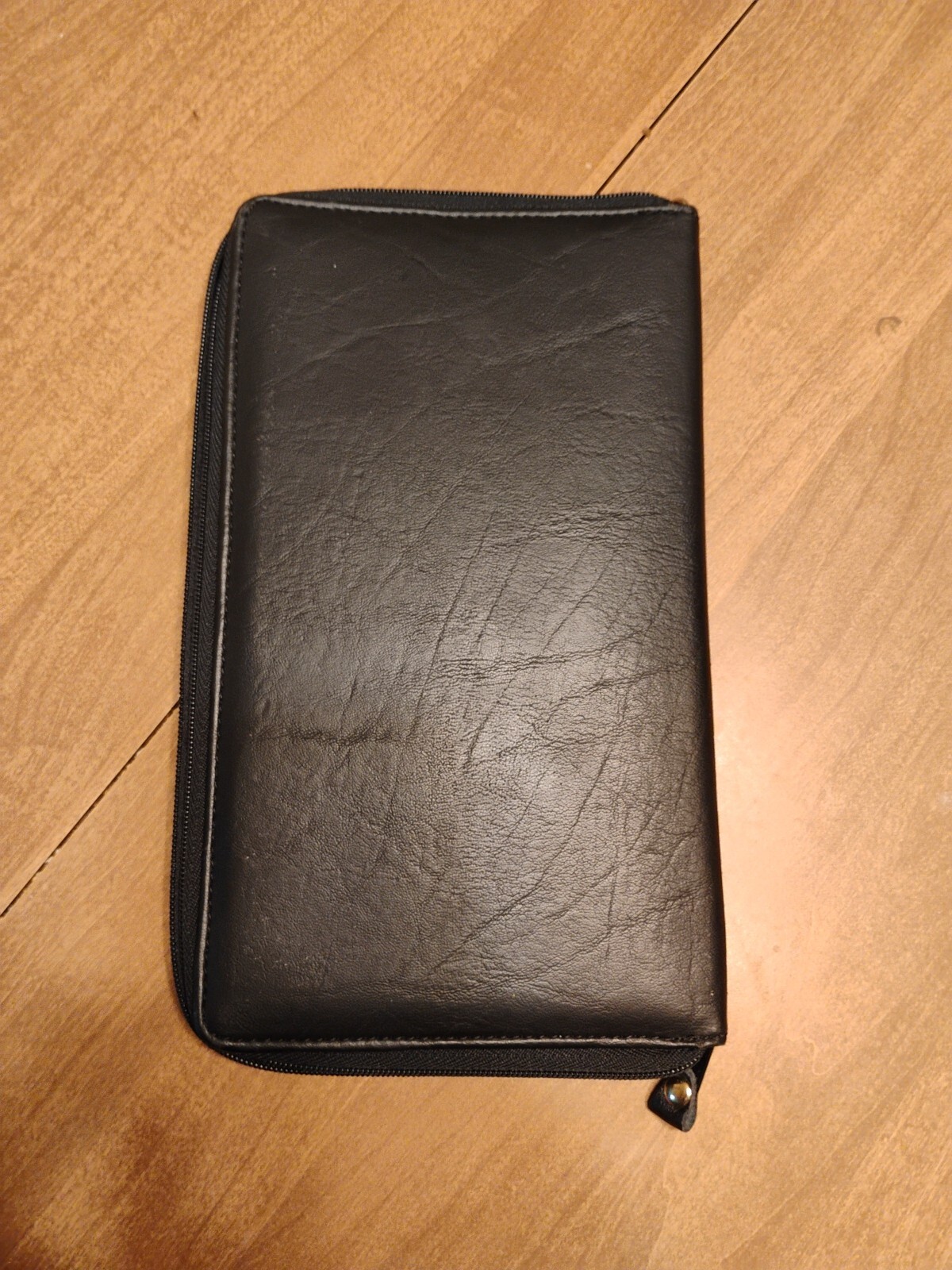 Vintage Delta Vacations Travel Case Black Leather Zipper Close Unique USA Nice