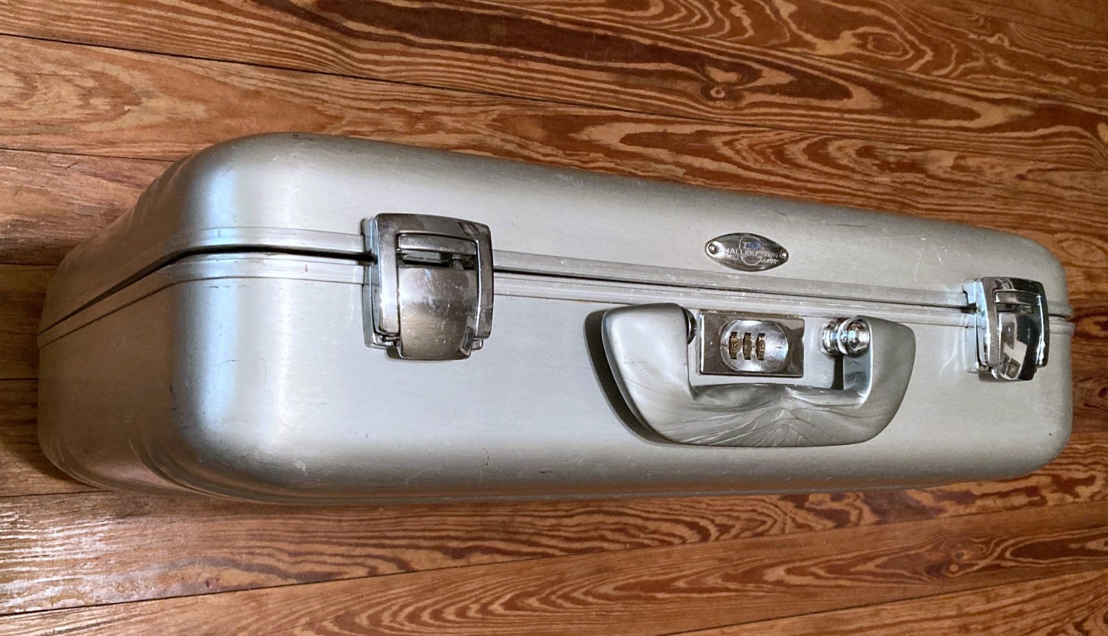 Vintage Zero Halliburton attache’ case blue logo Well Used