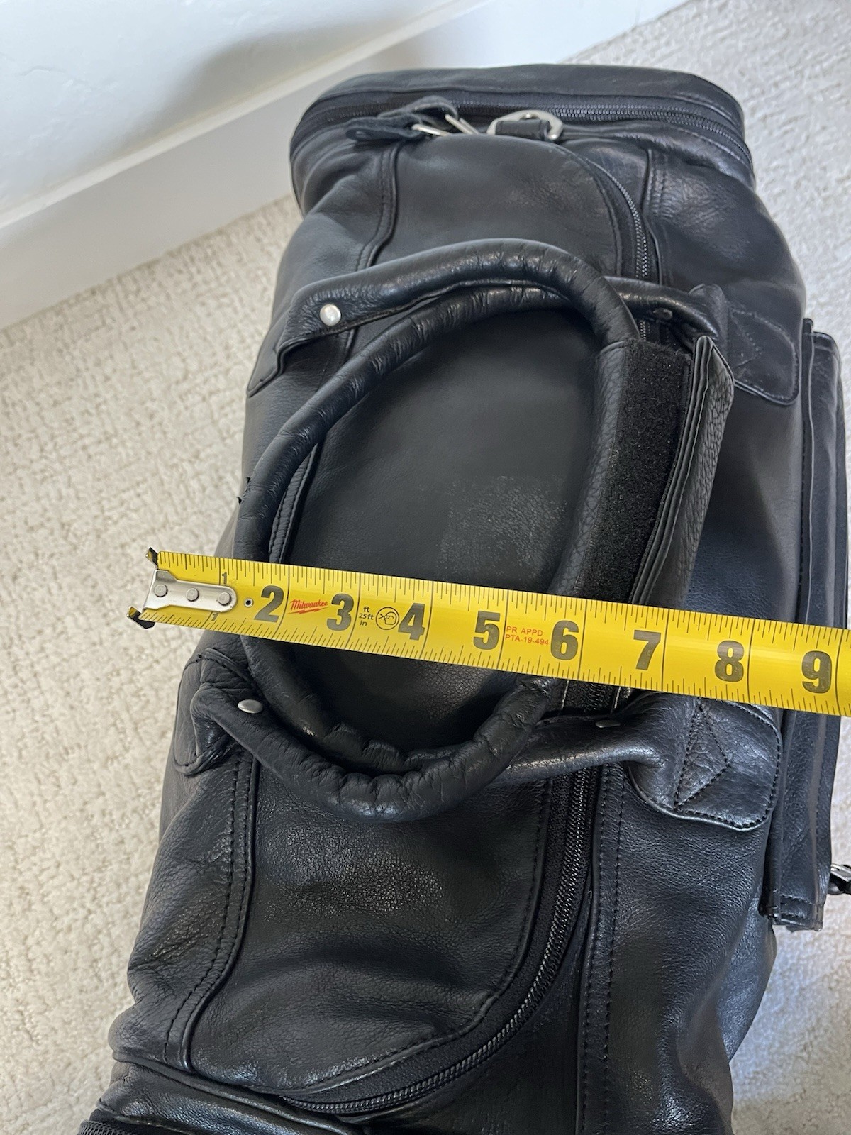 Vintage 90s Sun Microsystems Leather Duffle Bag Canyon Outback Black Travel Gym