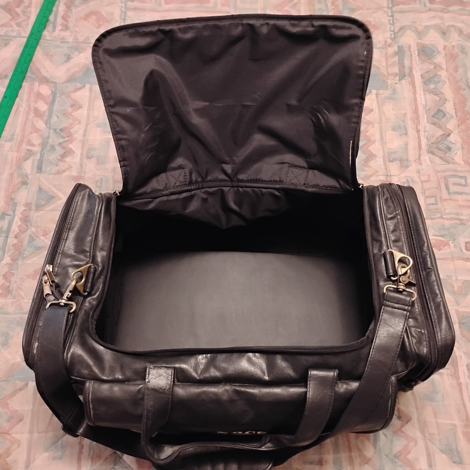 NRCS Embroidered Black Leather Soft Luggage Style #8106 ASI 70649 24″X 13″X12″