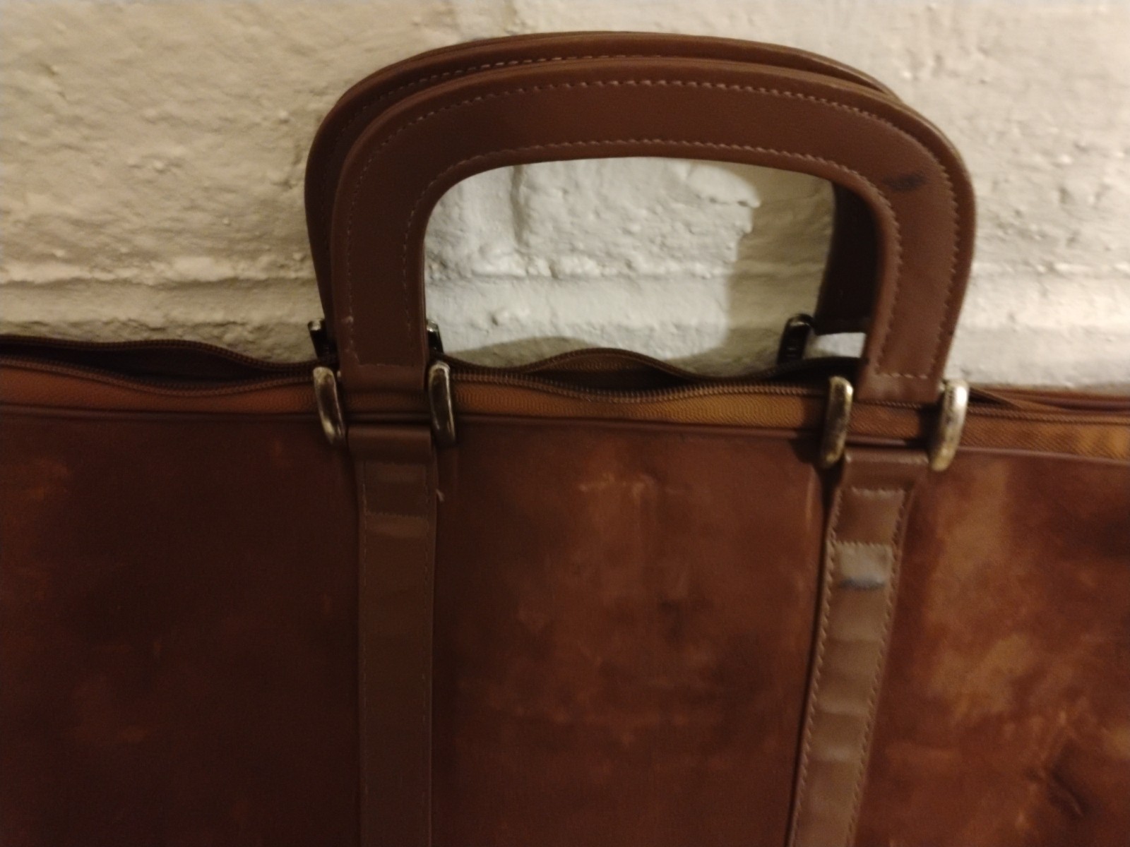 suede large tote bag brown short handles